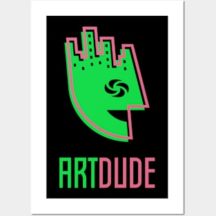 YourArtDude Logo In Lime And Red Posters and Art